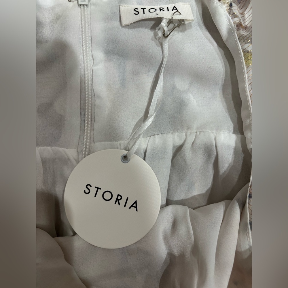 Storia Floral Square Neck Babydoll Mini Dress - Picture 4 of 6